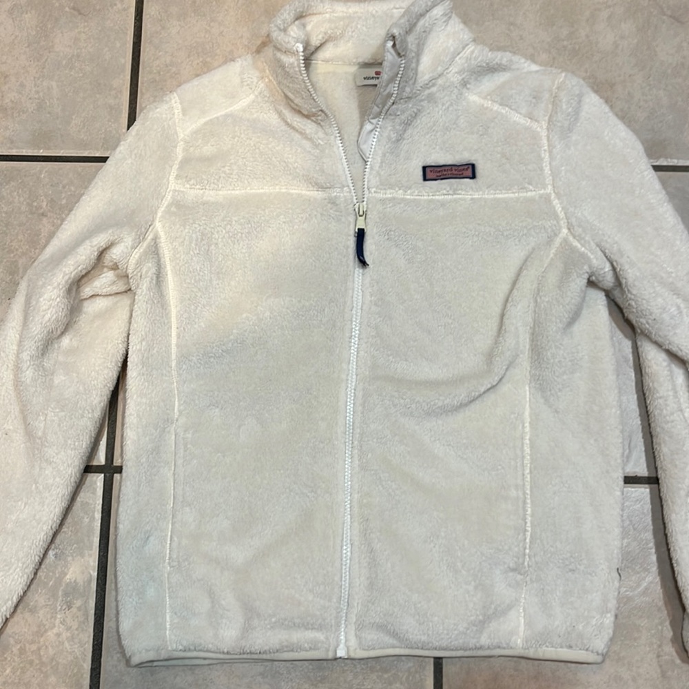 Cream XS fleece vineyard vines zip up